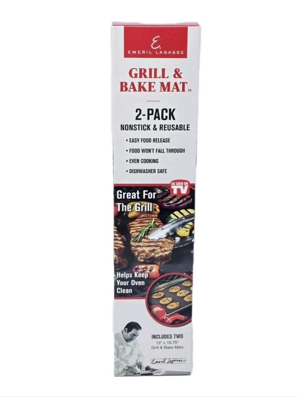 NEW 2pk Emeril Lagasse Grill and Bake Mat Nonstick Reusable Dishwasher Safe